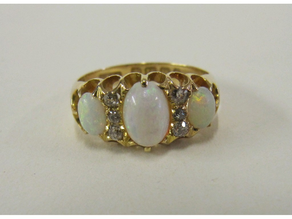 Appraisal: Victorian ct gold opal and diamond set dress ring