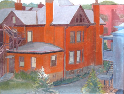 Appraisal: Artist Hankin Stephen Contemporary American Title Rear View Apartments Pittsburgh