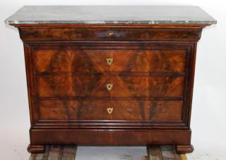 Appraisal: Louis Philippe commode with marble top French Louis Philippe commode