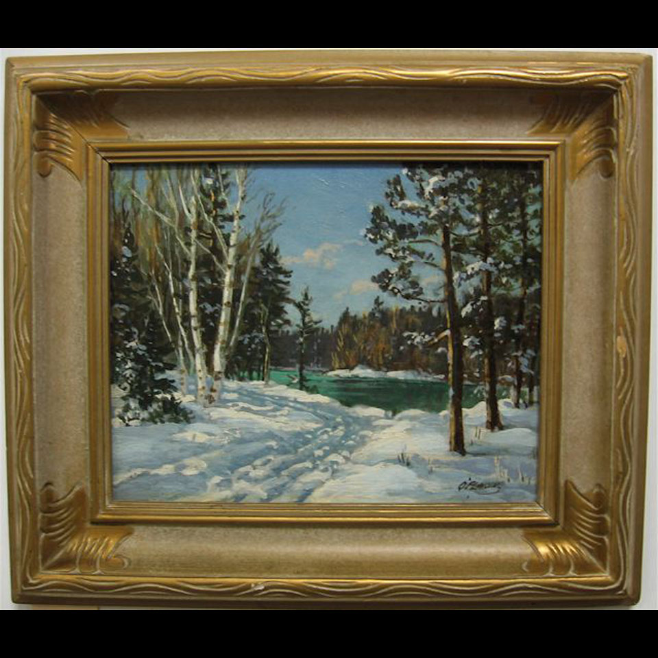 Appraisal: OTTO PLANDING - CANADIAN ROAD TO LAKE IN WINTER OIL