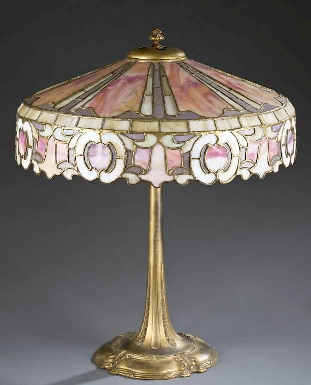 Appraisal: Duffner Kimberly leaded glass lamp A Duffner Kimberly leaded glass