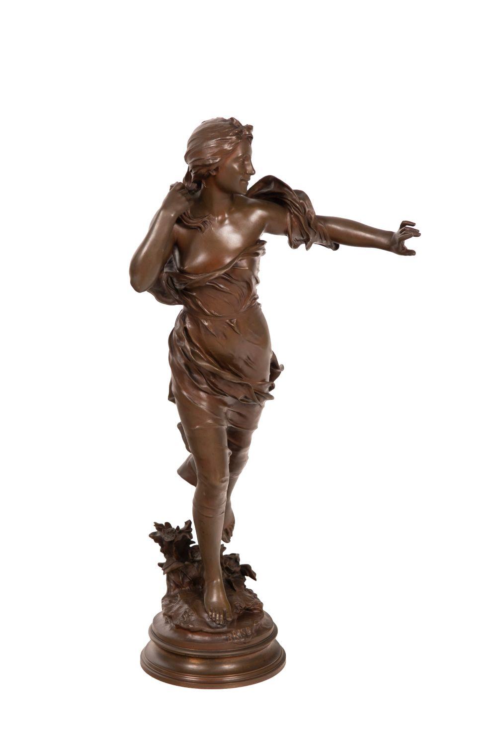 Appraisal: FELIX CHARPENTIER BRISE bronze inscribed in casting inches high Condition