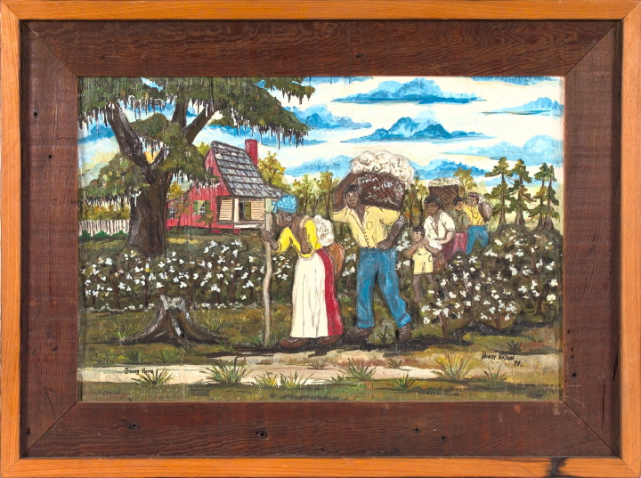 Appraisal: Henry Watson American Louisiana b Going Home hand-painted bas-relief cypress