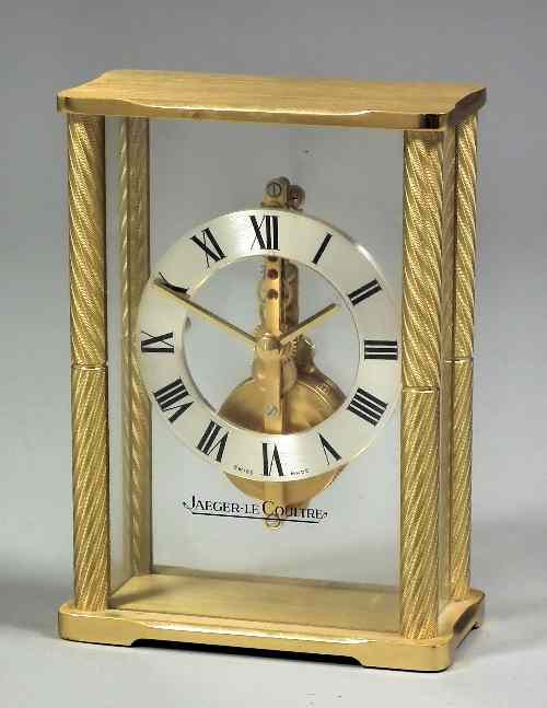 Appraisal: A modern Jaeger Le Coultre mantel timepiece the ins silvered