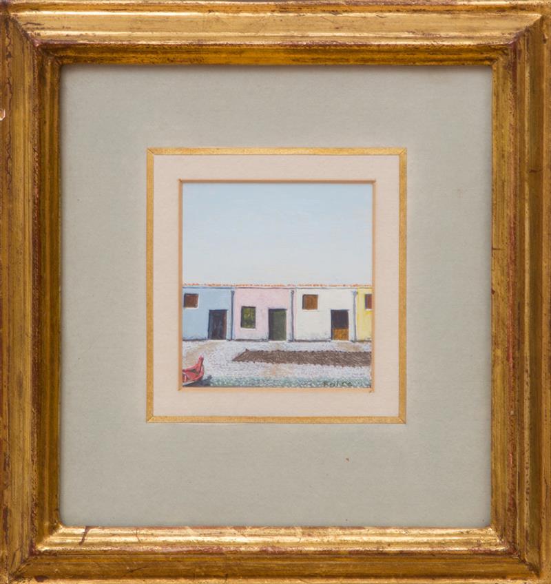 Appraisal: FULCO DE VERDURA - SEASIDE COTTAGES Gouache on card signed