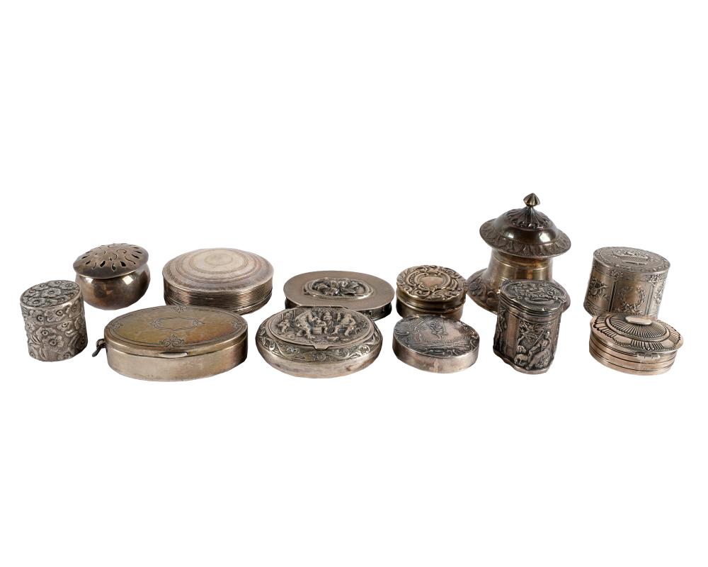 Appraisal: GROUP OF SMALL SILVER BOXESwith assorted sterling and continental markings