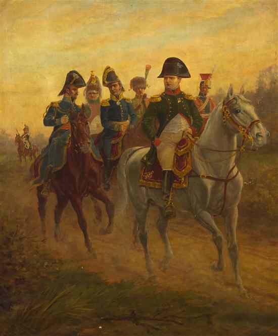 Appraisal: French School th century French Officers oil on canvas x