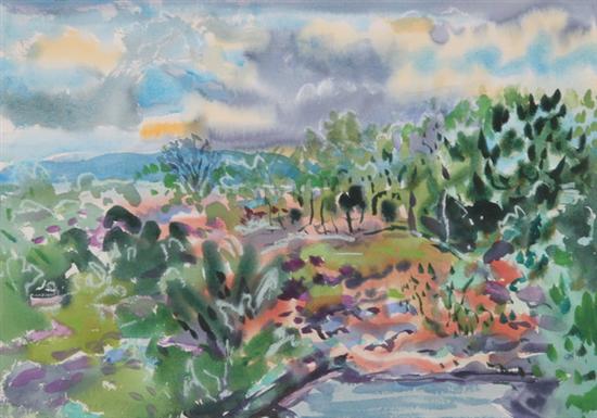 Appraisal: NELL BLAINE American - FIRST LANDSCAPE OF LEDGE signed and