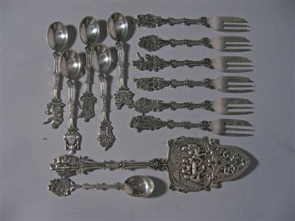 Appraisal: Dutch silver figural dessert service Each stamped 'Made in Holland'