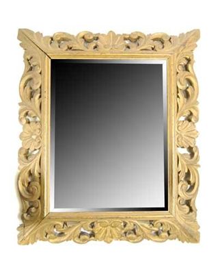 Appraisal: A carved and gilt painted wall mirror with a rectangular