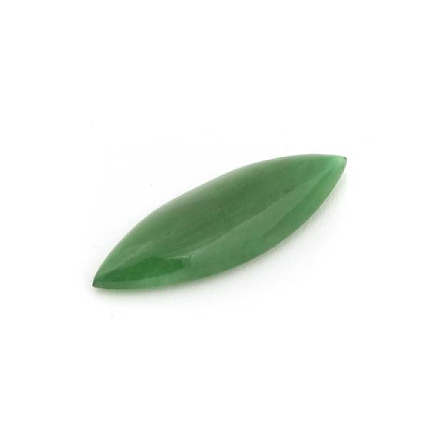 Appraisal: An unmounted natural navette-shaped jadeite jade cabochon weighing carats