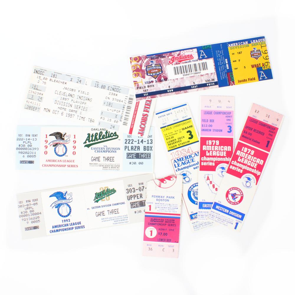 Appraisal: LOT OF MLB AMERICAN LEAGUE PLAYOFF TICKET STUBSLot of MLB