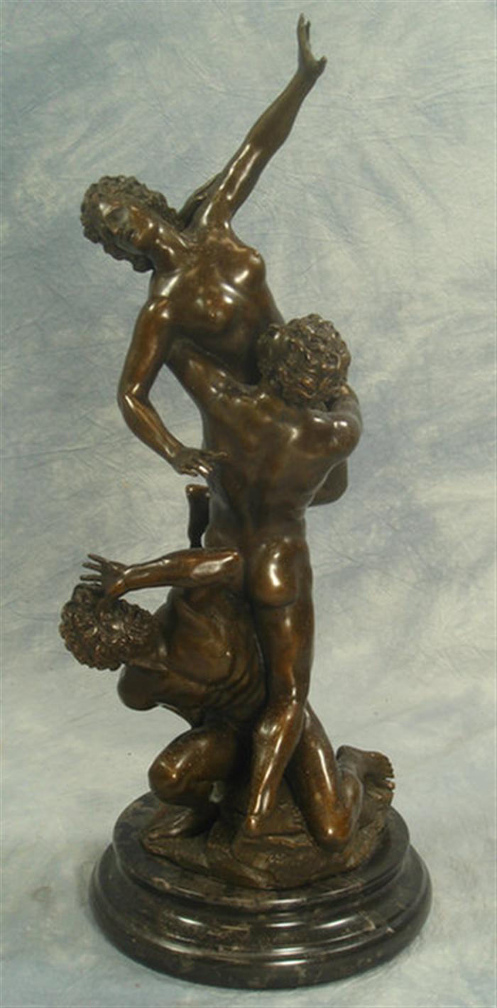 Appraisal: Bronze sculpture Rape of Sabine marble base th c h