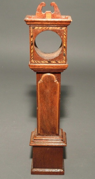 Appraisal: Miniature inlaid mahogany tall case clock h