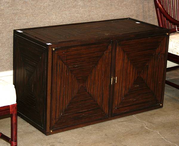 Appraisal: Two rattan 'Faubourg' credenzas McGuire Furniture Company st century height