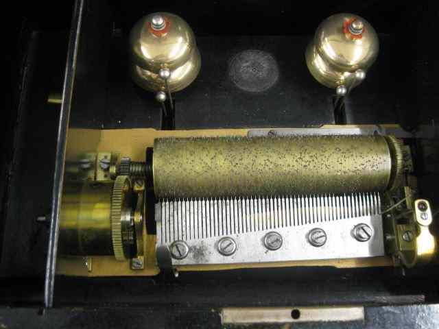 Appraisal: Swiss Cylinder Music Box with Bells tune circa 's ''