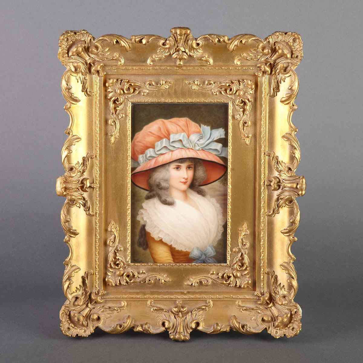 Appraisal: Berlin Rectangular Portrait Plaque of Lady Suffolk signed Wagner c