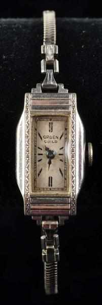 Appraisal: Gruen Guild Ladies Wrist Watch s Gold filled Art deco