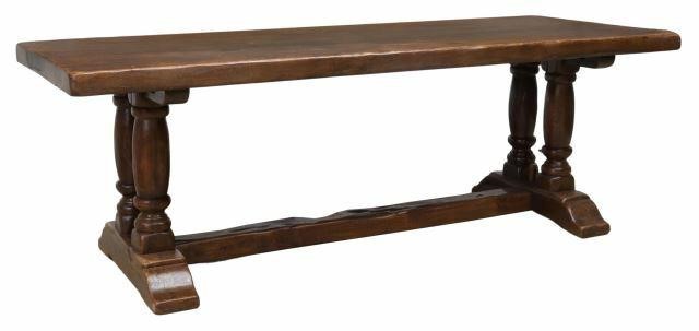 Appraisal: French Provincial oak monastery table early th c rectangular top