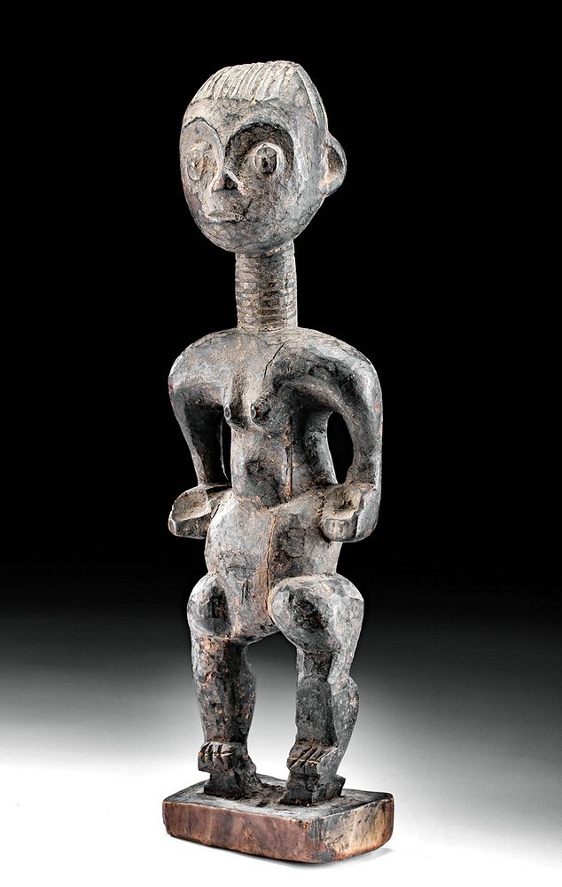 Appraisal: th C African Baule Wood Standing Nude Female West Africa