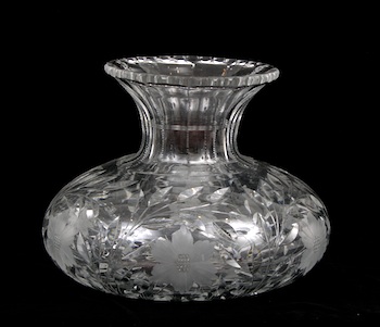 Appraisal: A Brilliant Cut Glass Piano Vase ca early th Century