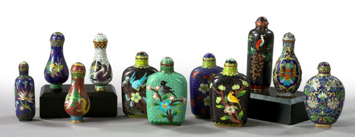 Appraisal: Collection of Eleven Kuang Hsu Cloisonne Snuff Bottles an interesting