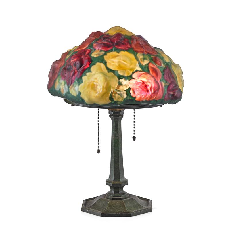 Appraisal: PAIRPOINT Puffy Rose Bouquet shade PAIRPOINT Puffy Rose Bouquet shade