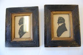 Appraisal: PAIR OF GEORGAIN FRAMED SILHOUETTES