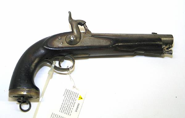 Appraisal: A composite percussion pistol in the style of an English