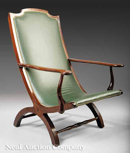 Appraisal: A Fine American Federal Mahogany Campeche Chair c - probably