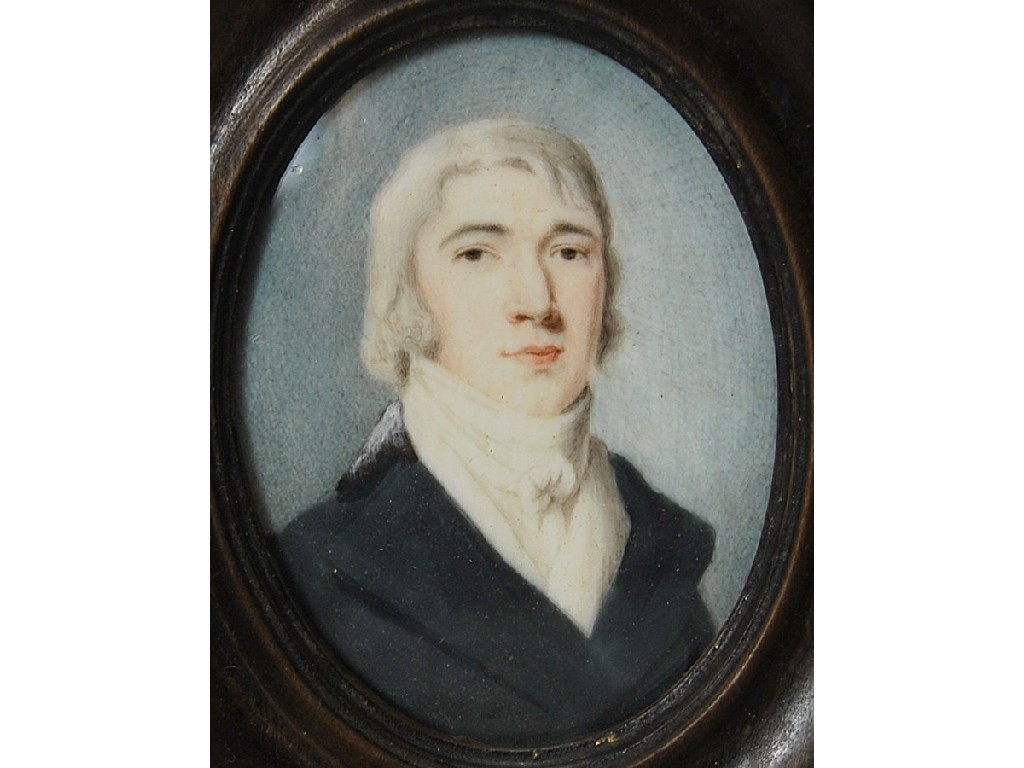 Appraisal: A Georgian oval portrait miniature on ivory of a gentleman