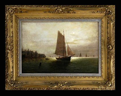 Appraisal: WESLEY WEBBER - SHIP AT SEA Oil on canvas relined