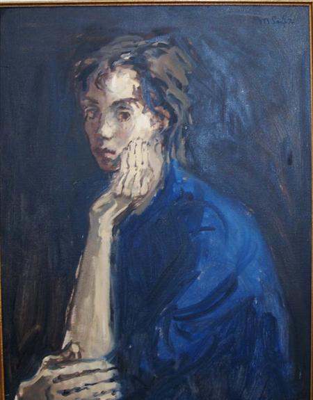 Appraisal: Moses Soyer American - Woman in Blue Estimate -