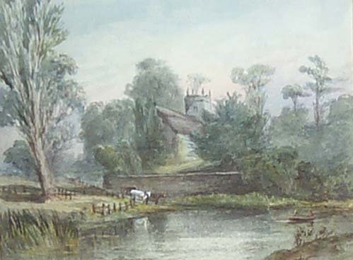 Appraisal: Untitled - Charlton Church Watercolor on Paper D'Oyly Attributed to