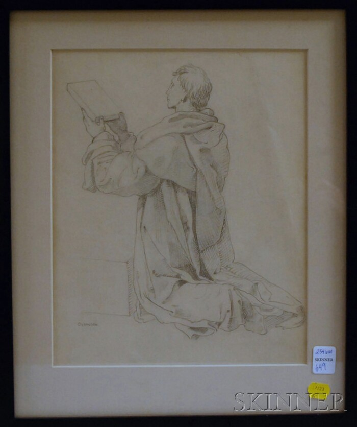 Appraisal: Donald Ottenstein American th st Century Kneeling Monk Signed l