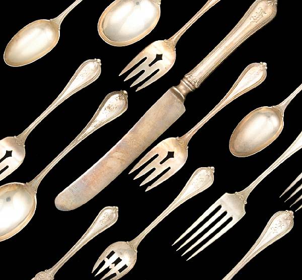 Appraisal: A sterling partial flatware setTowle Silversmiths Newburyport MAOld Newbury monogrammed