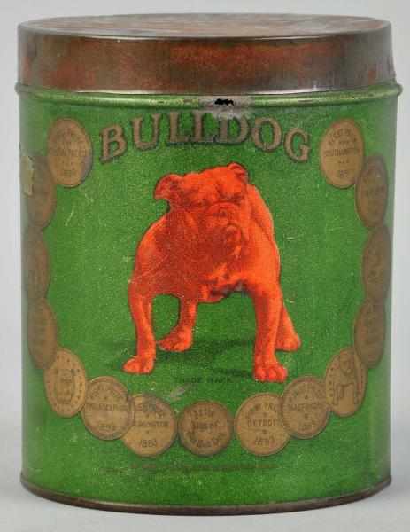 Appraisal: Round Bulldog Tobacco Tin Very scarce tin Original lid Condition