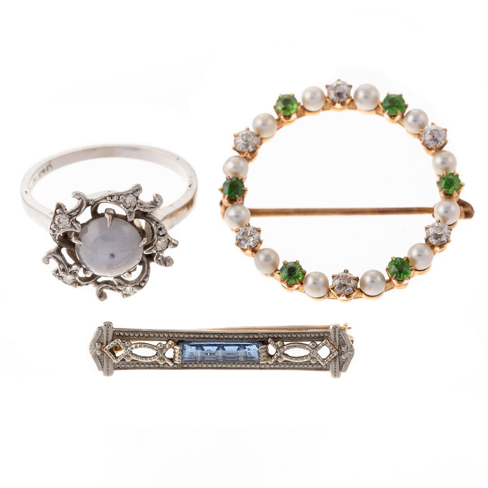 Appraisal: A Collection of Vintage Brooches Ring Turn of the th