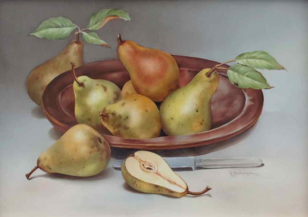 Appraisal: SALDARRIAGA Maria American th C Still Life with Pears on