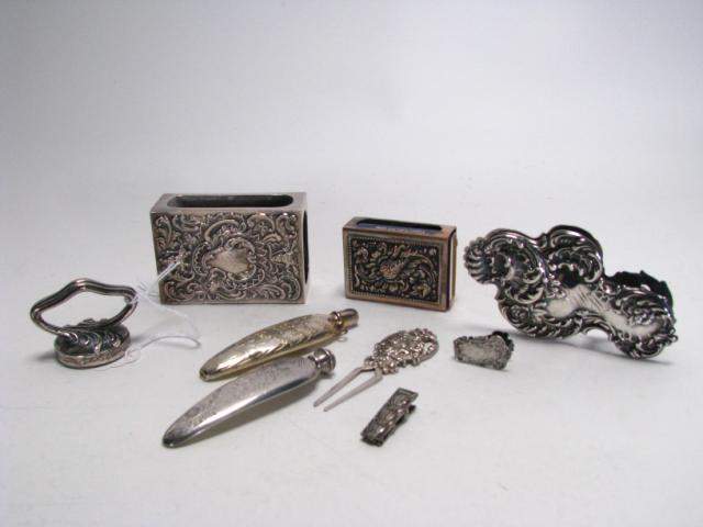 Appraisal: Group of Antique Sterling Silver Accessories including one mail clip