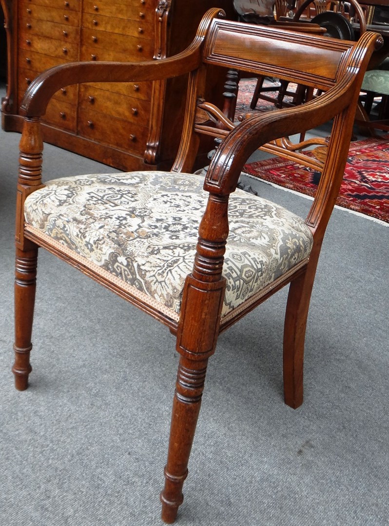 Appraisal: A set of six William IV mahogany framed dining chairs