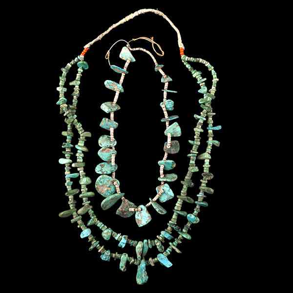 Appraisal: Navajo Turquoise Tab Necklaces lot of each with a tag