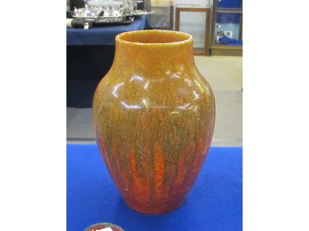 Appraisal: Royal Lancastrian orange glazed vase def