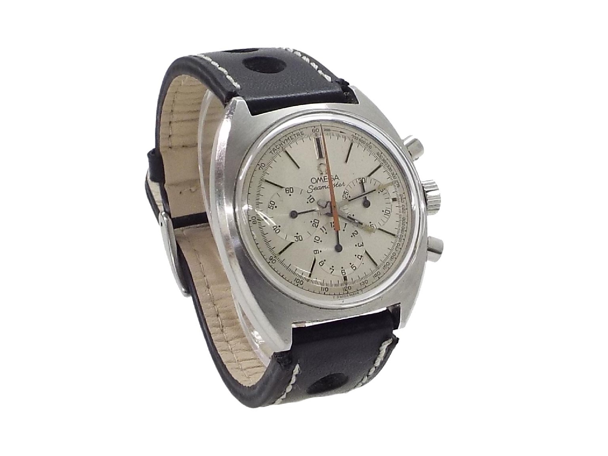 Appraisal: Omega Seamaster chronograph stainless steel gentleman's wristwatch circa silvered circular