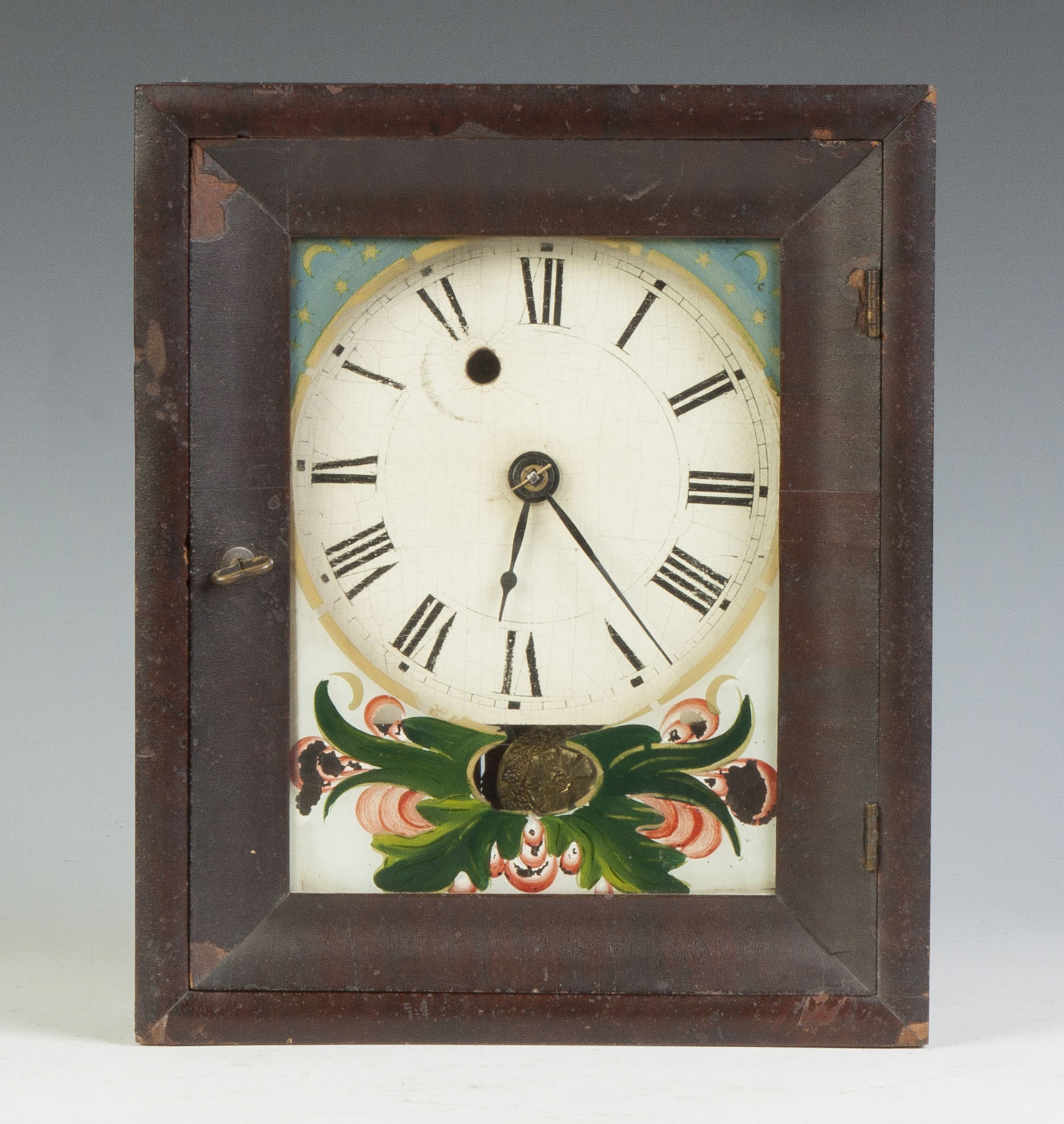 Appraisal: Rare Silas B Terry Miniature Shelf Clock Mahogany case original