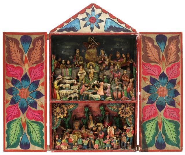 Appraisal: Andean retablo nativity unsigned attributed by consignor to Nicario Jimenez