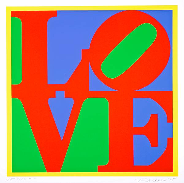 Appraisal: Robert Indiana American born Heliotherapy Love Silkscreen printed in colors