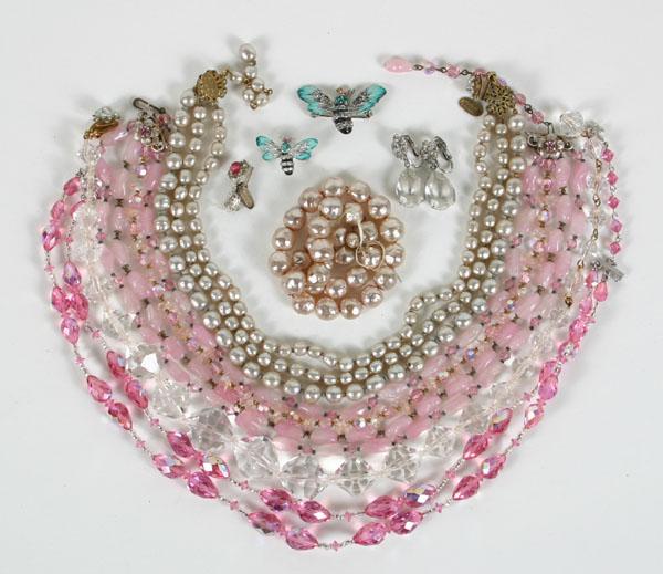 Appraisal: Costume Jewelry Haskell Vendome Crystal Assortment of vintage pieces including