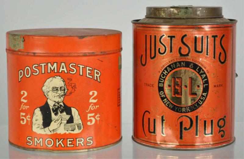 Appraisal: Lot of Tobacco Tins Description Includes Just Suits and Postmaster