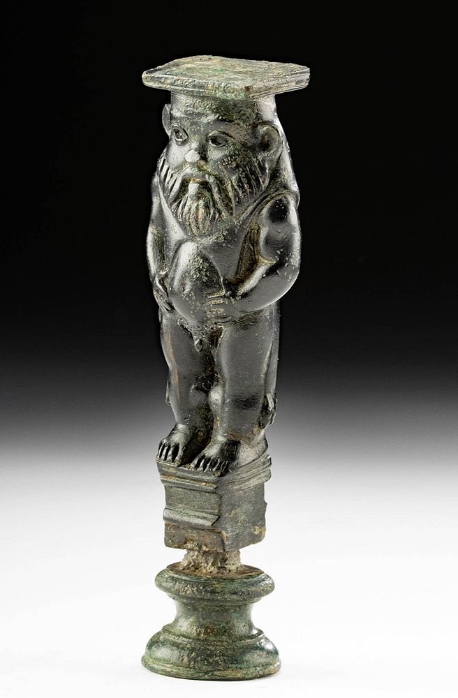 Appraisal: Romano-Egyptian Leaded Bronze Figure Bes Egypt Romano-Egyptian period ca BCE